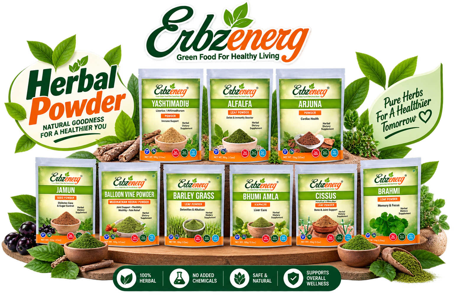 Erbzenerg Herbal Healthcare Powders